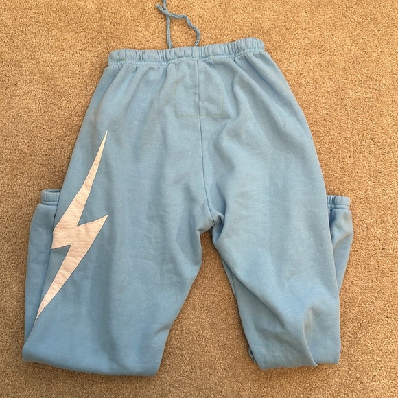 AVIATOR NATION BOLT STITCH SWEATPANTS - SKY // WHITE, Size Small - Picture 6 of 7